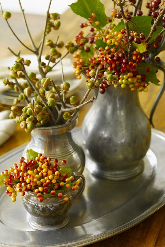 berries-pewter-vases-centerpiece