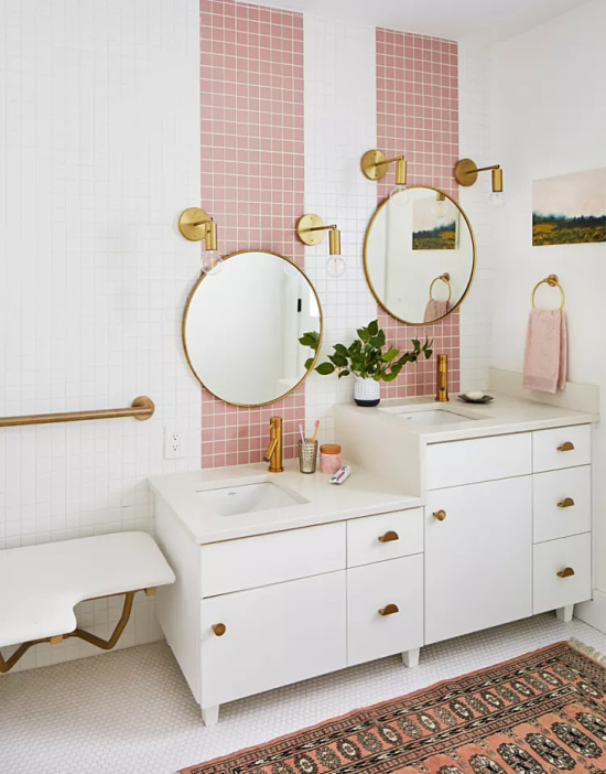 white-pink-bathroom-tile
