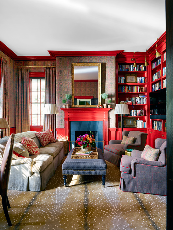 red-walls-home-library