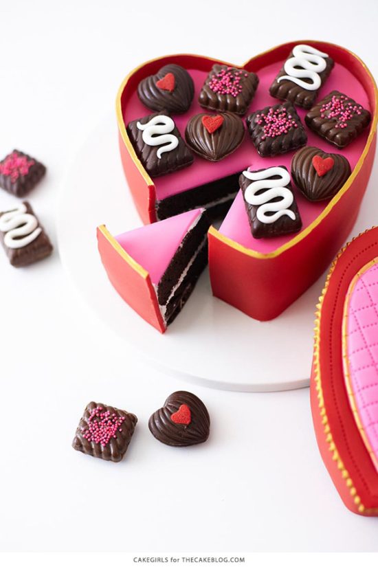 Valentine's Chocolate Candy Box Cake