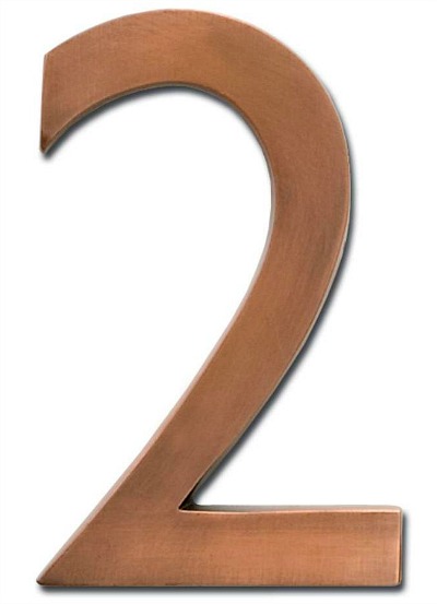 4 in. Antique Copper Floating House Number
