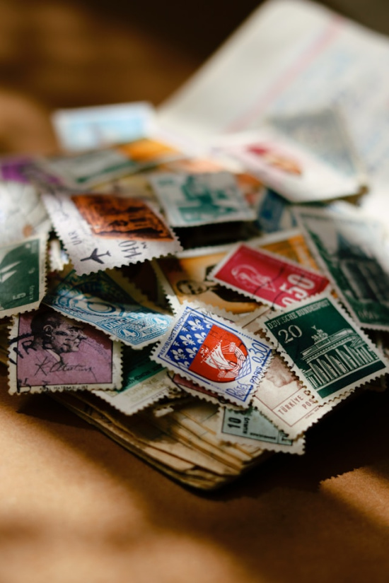 stamp-collection-on-table