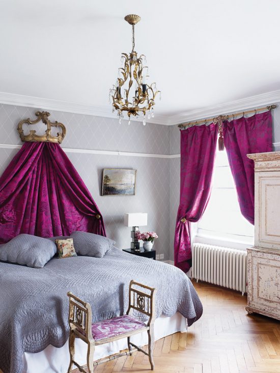 purple-bedroom-with-bed-crown