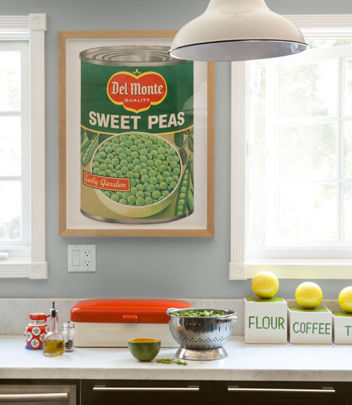 Del Monte Sweet Peas framed supermarket ad