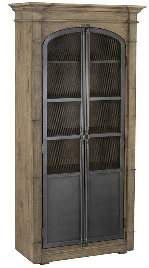Homefare Metal Door Light Oak Display Cabinet
