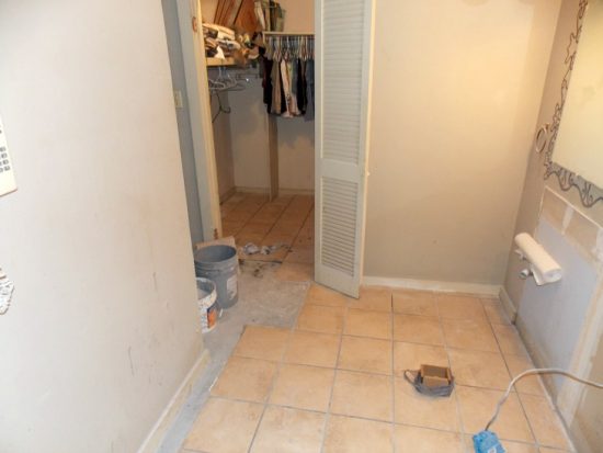 bathroom vanity area