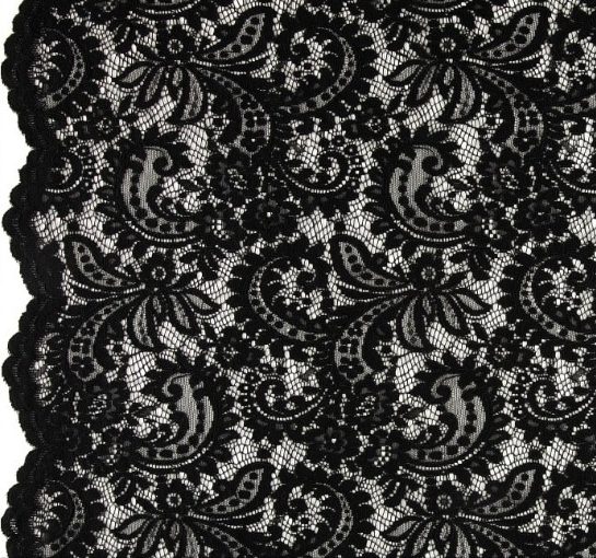 Telio Amelia Lace Black Fabric