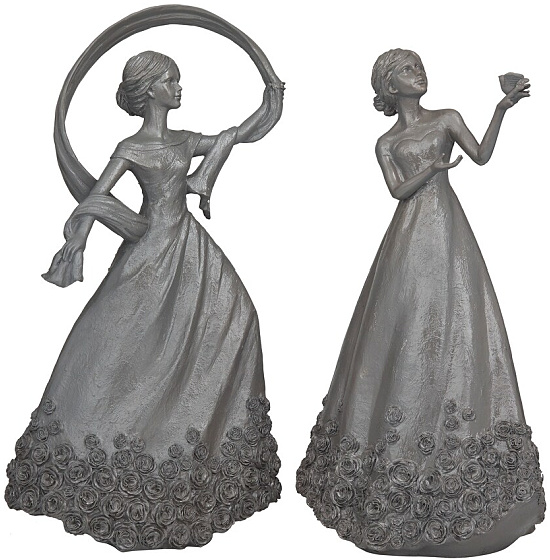 Grey Resin Traditional Sculpture (Set of 2)