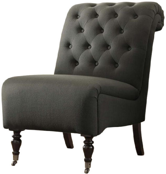 Linon Cora Roll Back Tufted Chair