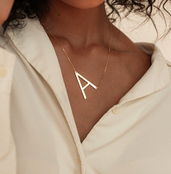 Big Letter Necklace by Caitlyn Minimalist