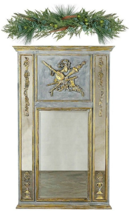 French Louis XVI Style Gilt Painted Trumeau