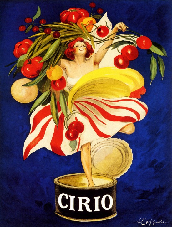 Lady Cirio Canned Food Company Woman Holding Vegetables Fruits