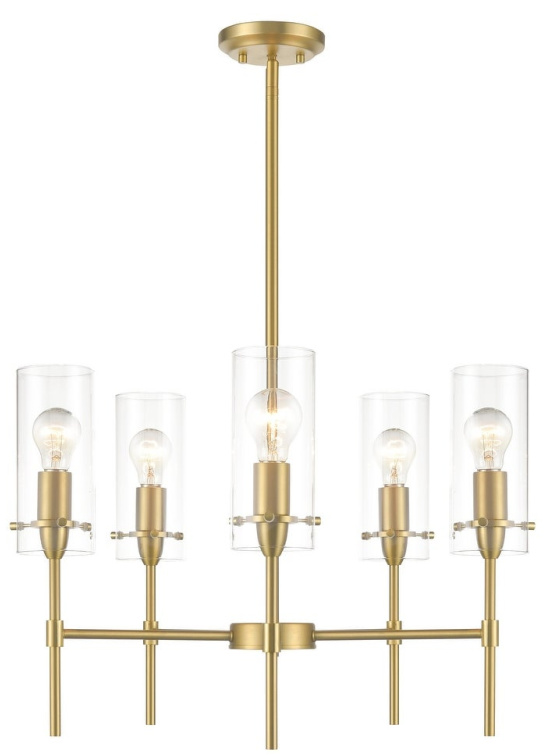 Light Society Montreal Clear Glass Five-Light Chandelier
