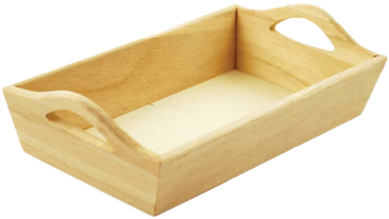 Paintable Wooden Tray with Handles