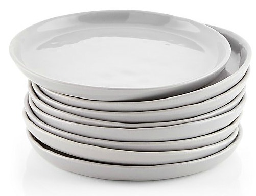 Mercer Grey Round Appetizer Plates, Set of 8