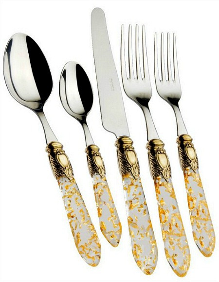gold+10+Stainless+Steel+Flatware+Set