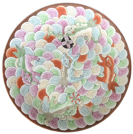 vintage-chinoiserie-foo-dog-dragon-ceramic-platter-hand-painted