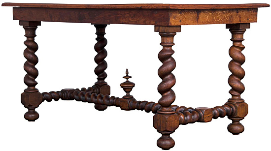Antique French Louis XIII Barley Twist Oak Table