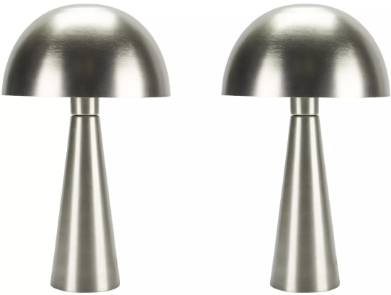 Mid-Century Modern Metal Mushroom Accent Table Lamp 
