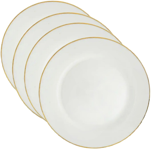 White-Stoneware-Plates-with-Gold-Rims-8-in.