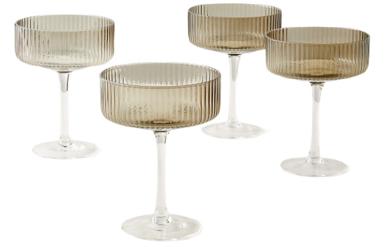 Eve Smoke Coupe Cocktail Glasses Set of 4