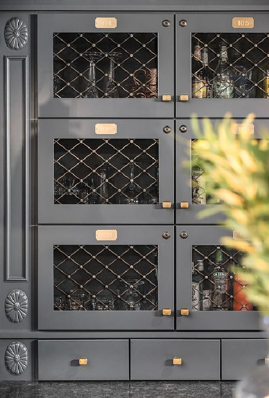 gray-cabinets-with-lattice-doors