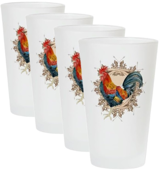 vintage-rooster-advertising-drinking-glasses