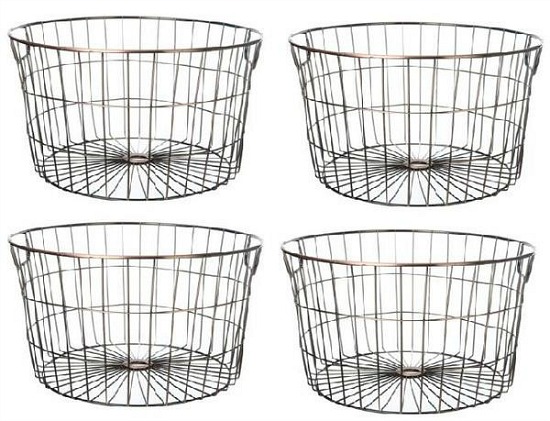 wire storage basket set of 4