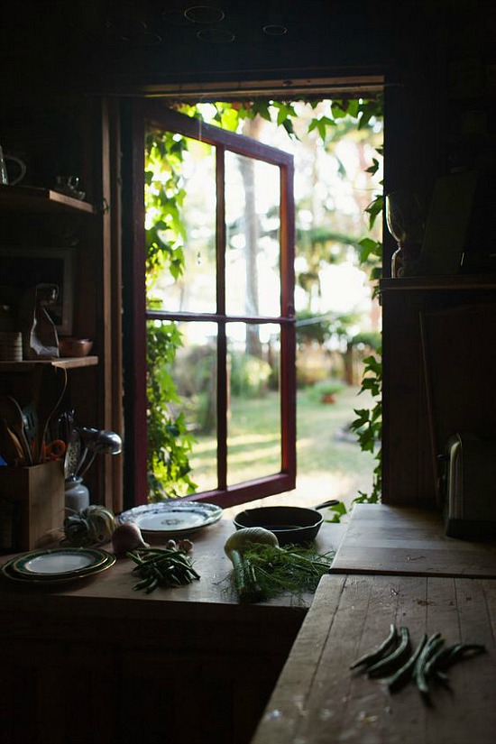 open kitchen window panes
