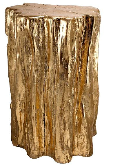 20 in. Golden Gold Tree Trunk Stool