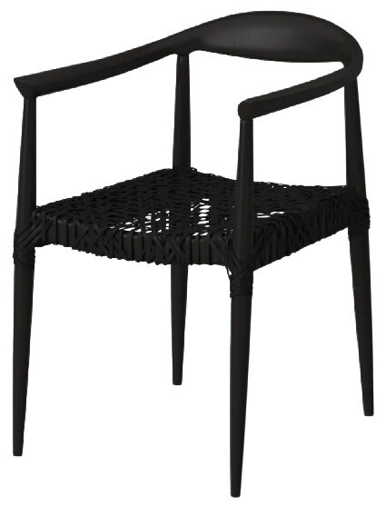 Bandelier Black Rural Woven Dining Arm Chair