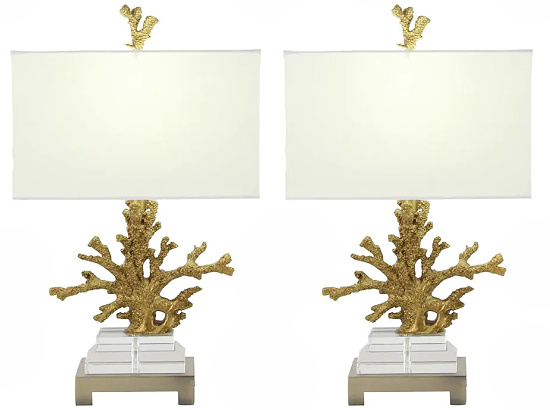 Coastal Couture Coral 26-inch Table Lamp (Set of 2)