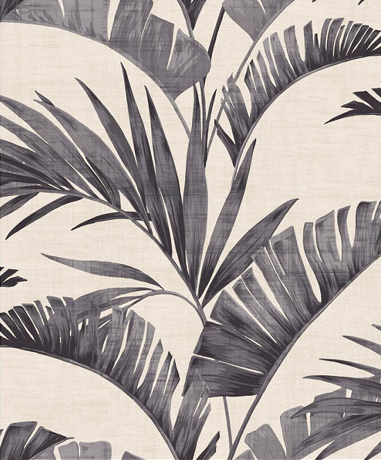 Sutton Banana Palm Chalk 33' L x 20.5" W Wallpaper Roll