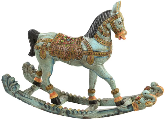 Antique Hand Carved Painted Royal Rocking Horse