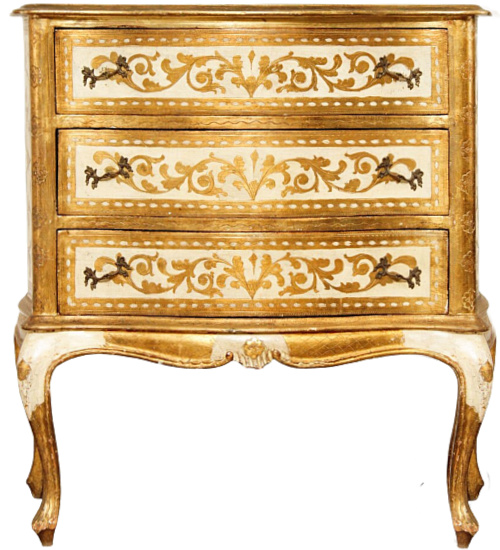 Italian Florentine Vintage Gilt Painted Chest of Drawers