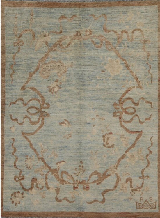 Art-Deco-Oriental-Foyer-Size-Area-Rug-Wool-Hand-knotted
