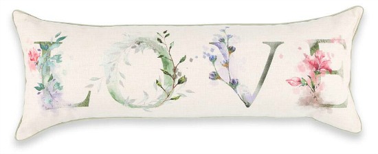 Floral "Love" Decorative Pillow