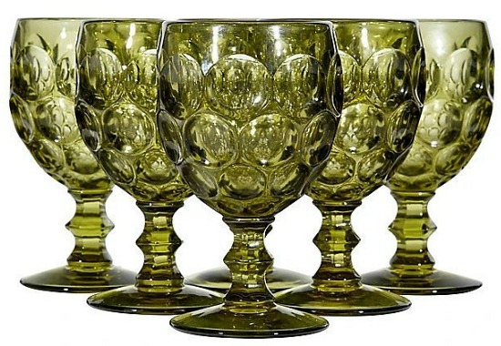 Vintage Glass Goblet Set of Six