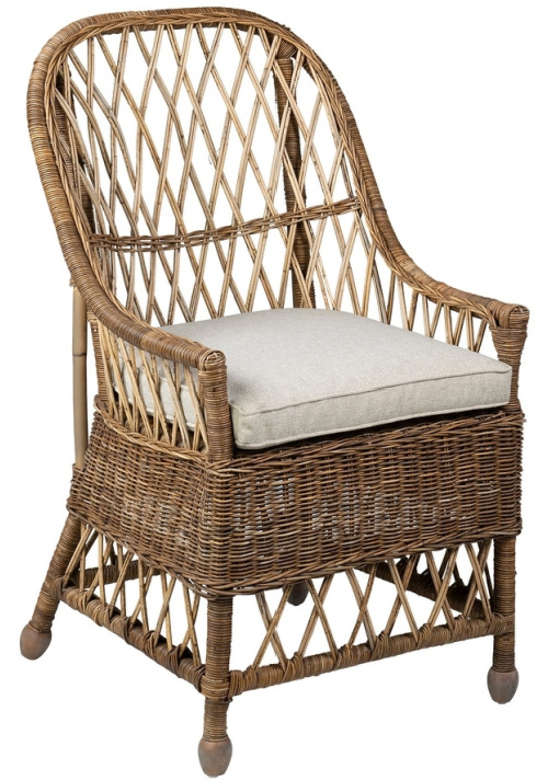 Curvilinear Rattan Cushioned Dining Chair by East at Main 
