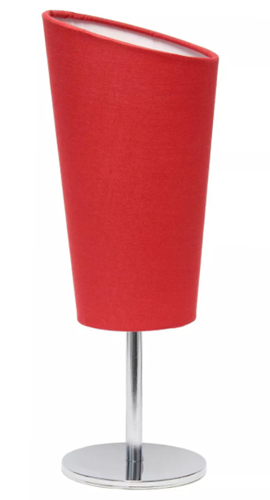Mini Table Lamp with Angled Fabric Shade Red - Simple Designs