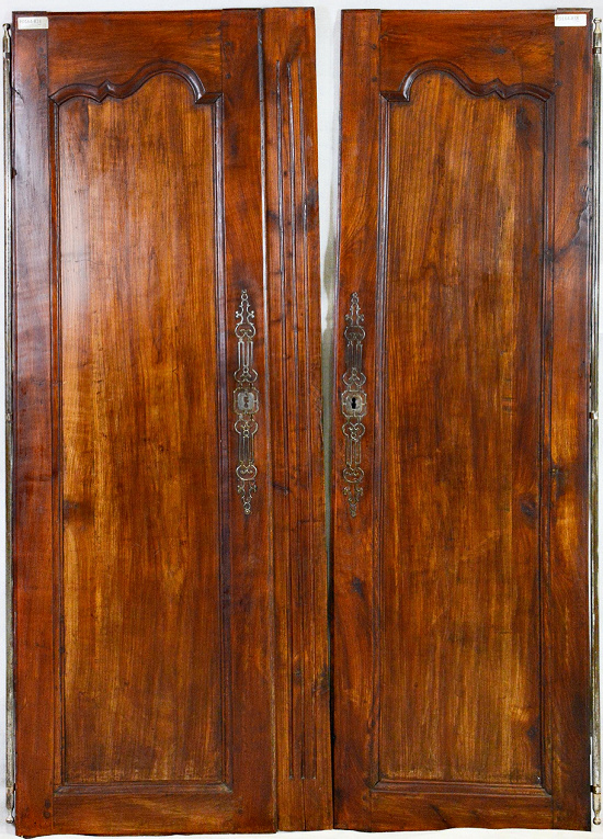 Pair French Louis XV Style Armoire Doors in Cherry