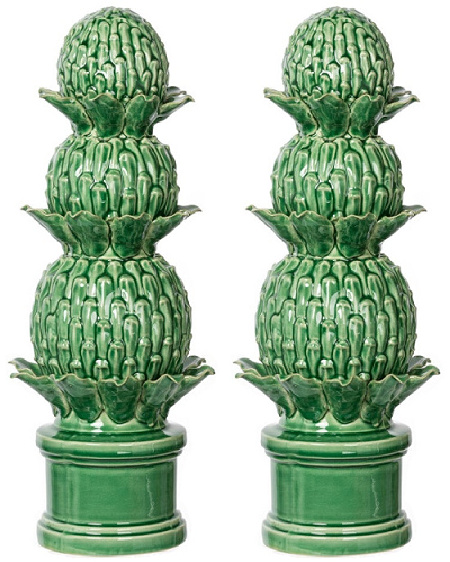 A&B Home Helsa 16-inch Vintage Green Stacked Artichokes Accent