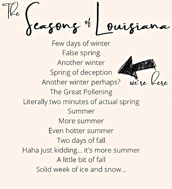 the seasons of Louisiana