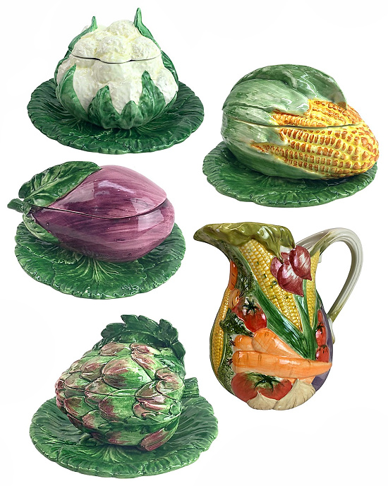 vegetable-shaped-Italian-Majolica-serveware