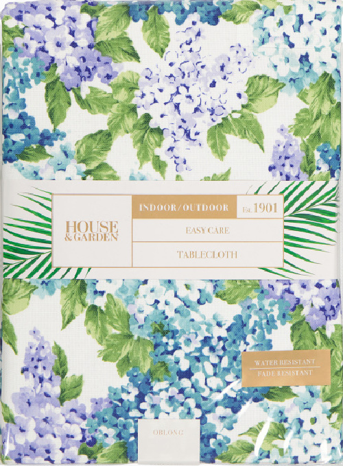 House and Garden Indoor Outdoor Hydrangea Bouquet Tablecloth