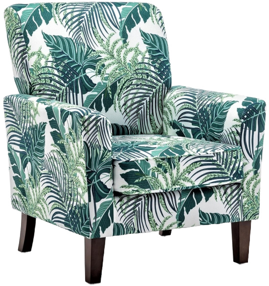 Contemporary-Accent-Arm-Chair-with-tropical-leaf-Upholstery