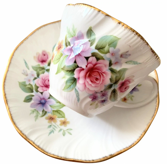 Royal Heritage Bone China Cup and Saucer - Pink Rose