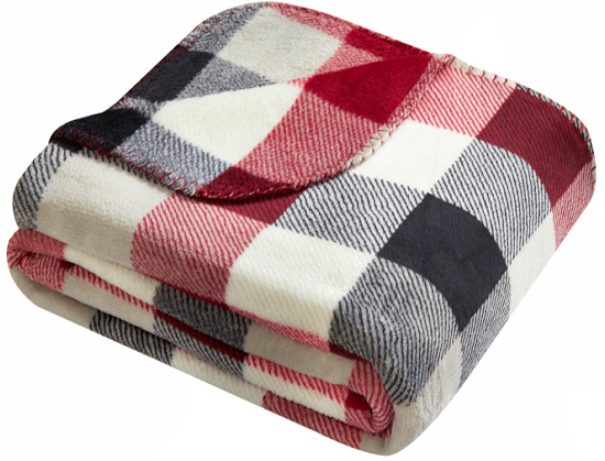 mainstays plaid red white and blue throw blanket