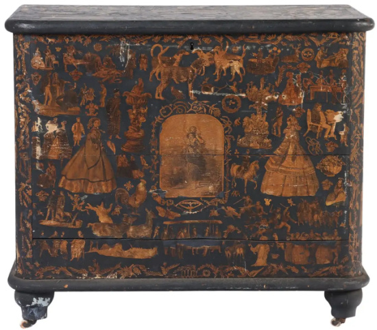 American Decoupage Vintage Chest Sideboard, 19th Century