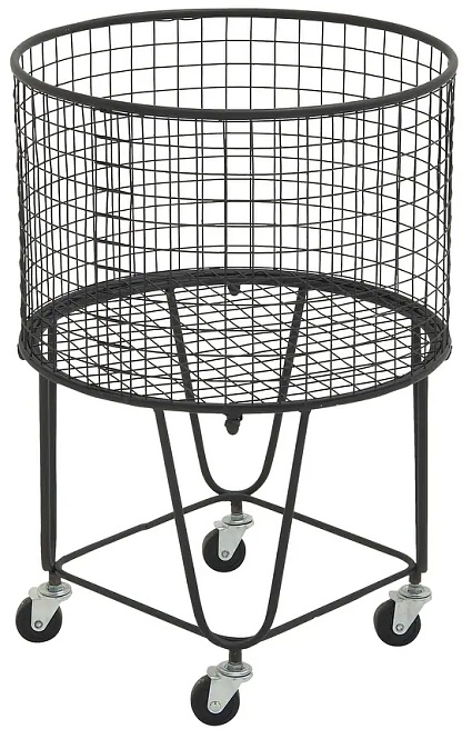 CosmoLiving by Cosmopolitan Industrial Iron Rolling Storage Basket Cart